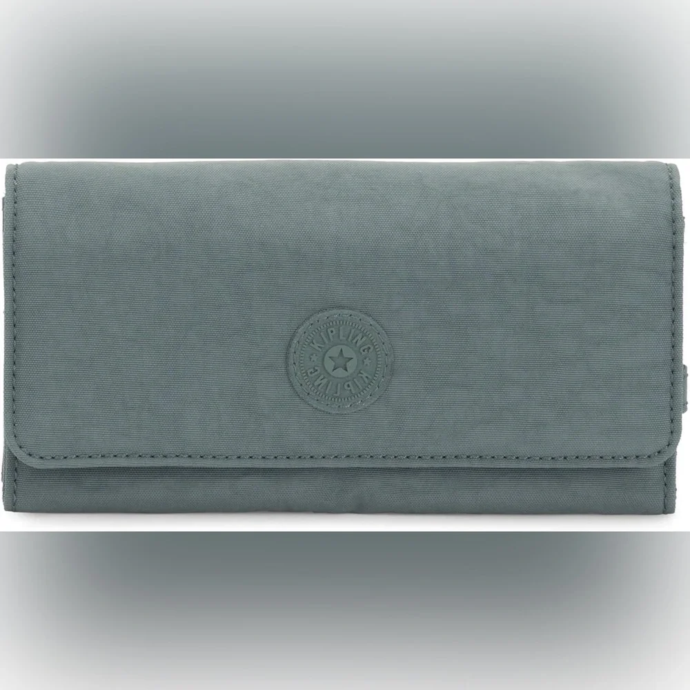 KIPLING Teddi Snap Wallet Sage Green New Without Tags